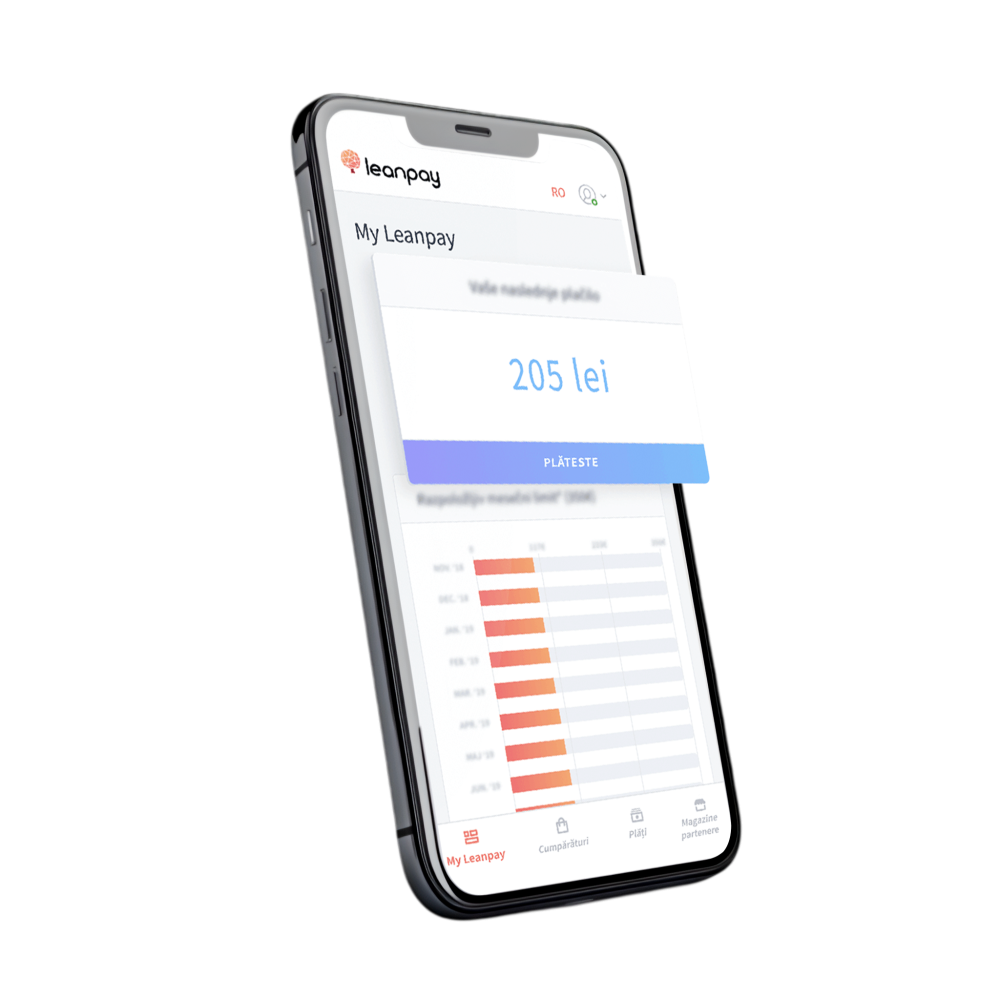 Imagine cu telefon pentru aplicatia Leanpay