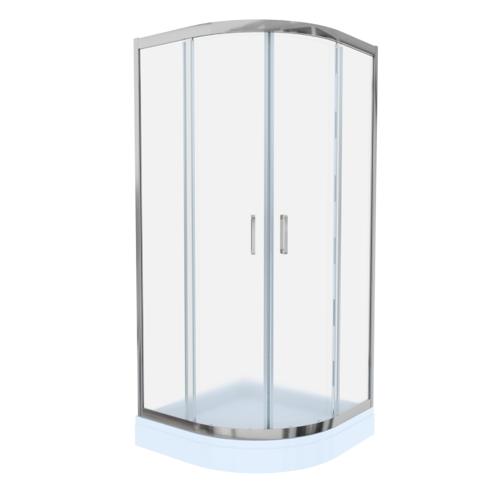 Cabina de dus Celesta Titan  semirotunda  800 x 800 x 1900 mm  sticla sablata  6 mm  profil crom