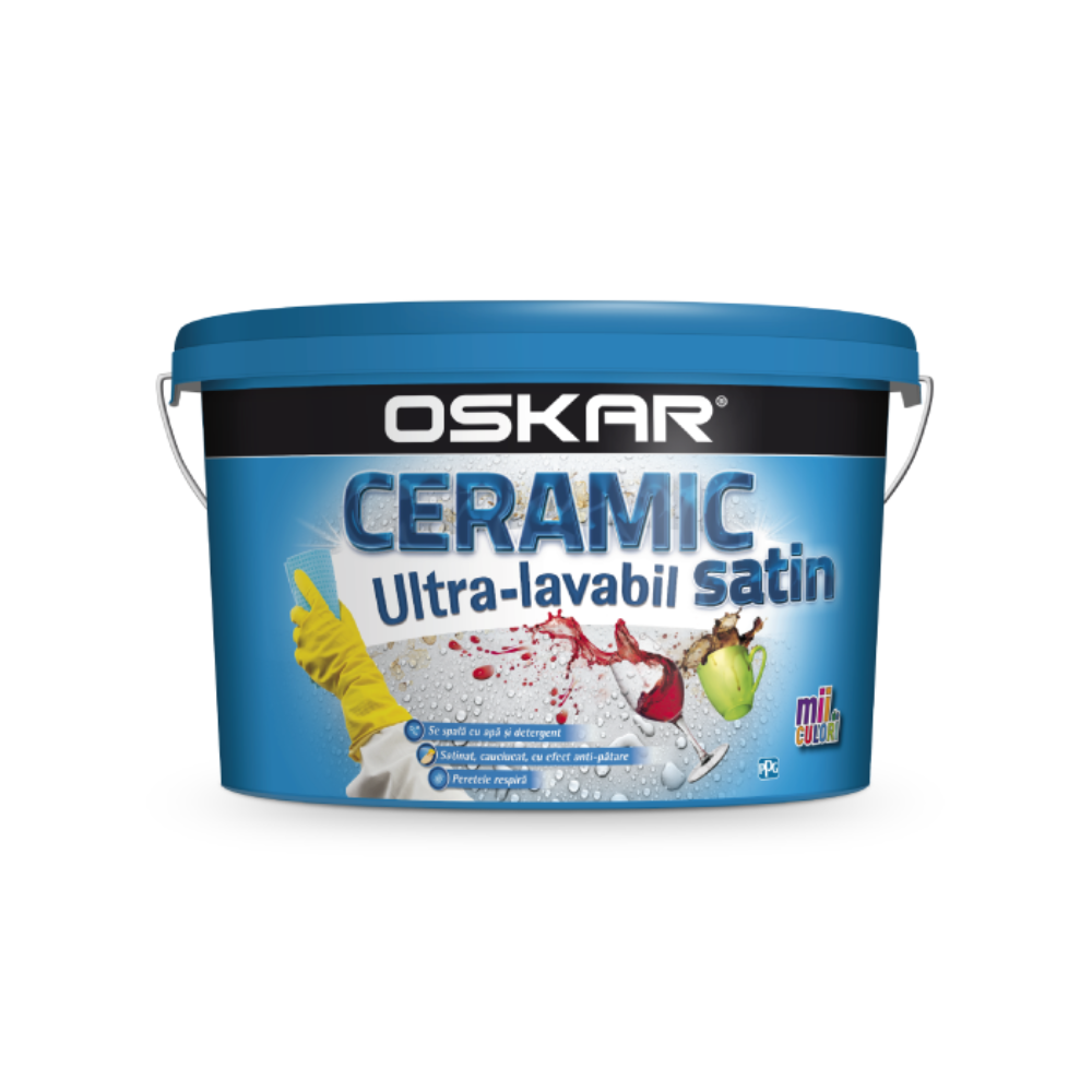 Vopsea ultralavabila pentru interior/exterior Oskar Ceramic satin 8.5 L