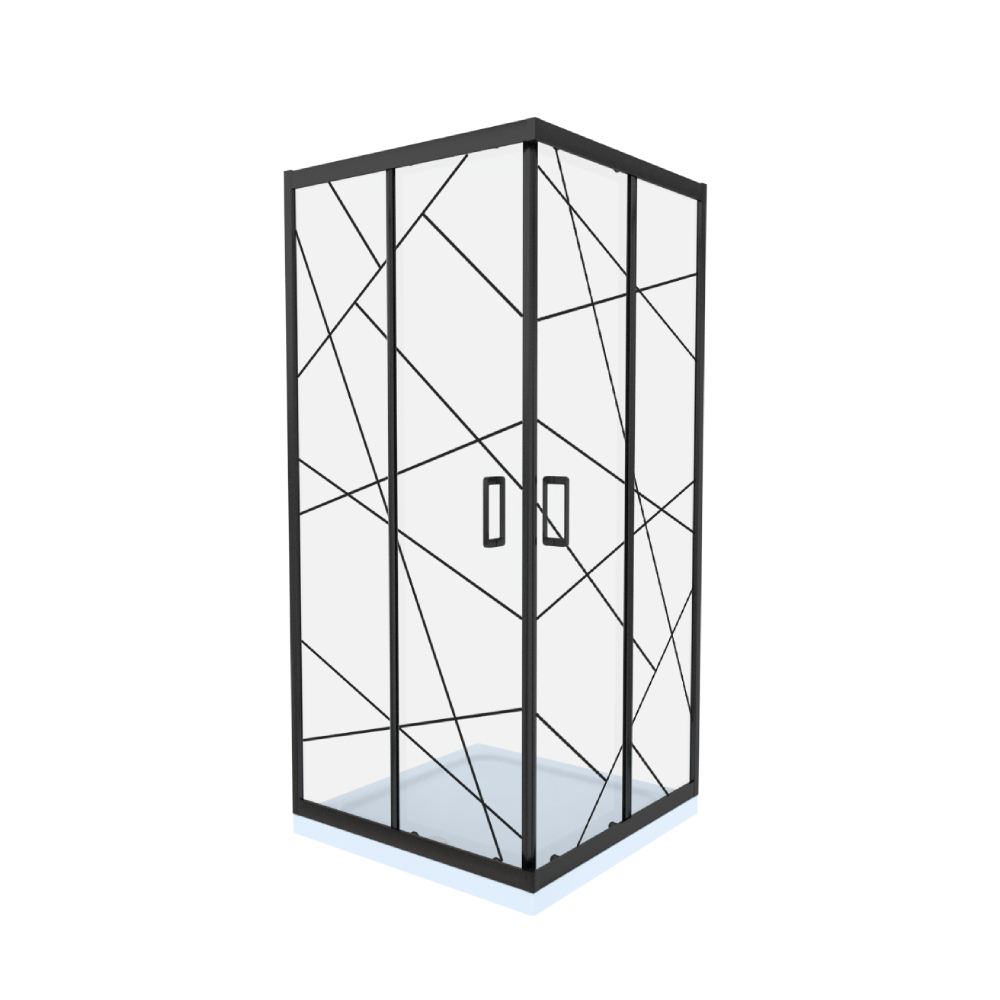 Cabina de dus Celesta Titan  patrata  800 x 800 x 1900 mm  sticla cu model geometric 105  6 mm  prof