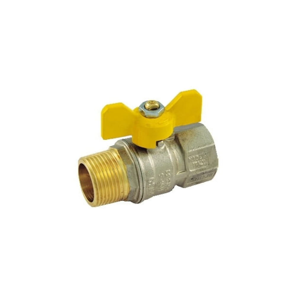 Robinet sfera pentru gaz  Tornado  M/F  1''  cu  fluture galben