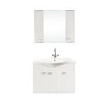 Set mobilier baie Ukra, suspendat, 3 piese, alb, 100 cm