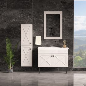 Set mobilier baie Bari, 3 piese, 100 cm, alb