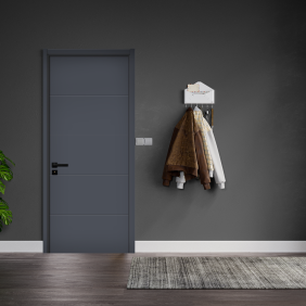 Usa interior din MDF, KM 512, reversibila, toc inclus, gri antracit, 60 x 200 cm