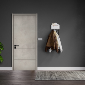 Usa interior din MDF, KM 512, reversibila, toc inclus, cement grey, 70 x 200 cm