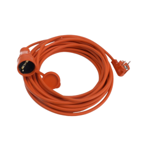 Prelungitor cu fisa si priza IP44, 30 m, pentru exterior, cu capac de protectie, sectiune cablu 3x1.5 mm², portocaliu