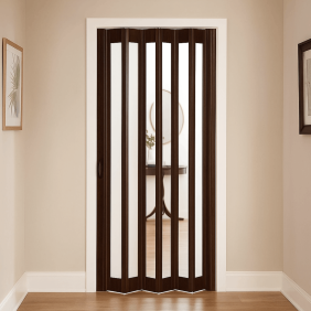 Usa plianta interior, cu geam 1/1 Prestij, din PVC, nuc, 850/2030 mm