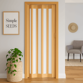 Usa plianta interior, cu geam 1/1 Prestij, din PVC, stejar, 850/2030 mm