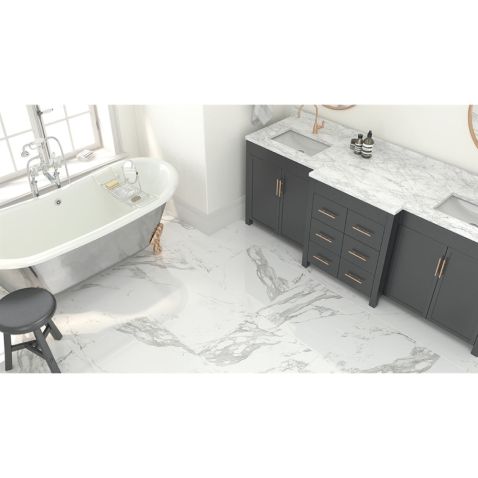 Gresie portelanata rectificata Eternal White, 60 x 60, mata