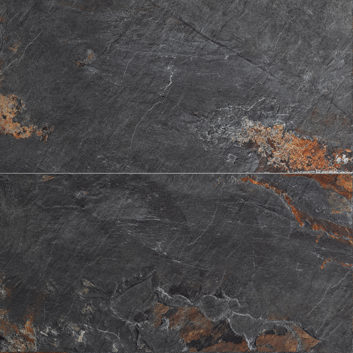 Gresie portelanata rectificata Stone Rust Nero Carving  60X120  mata