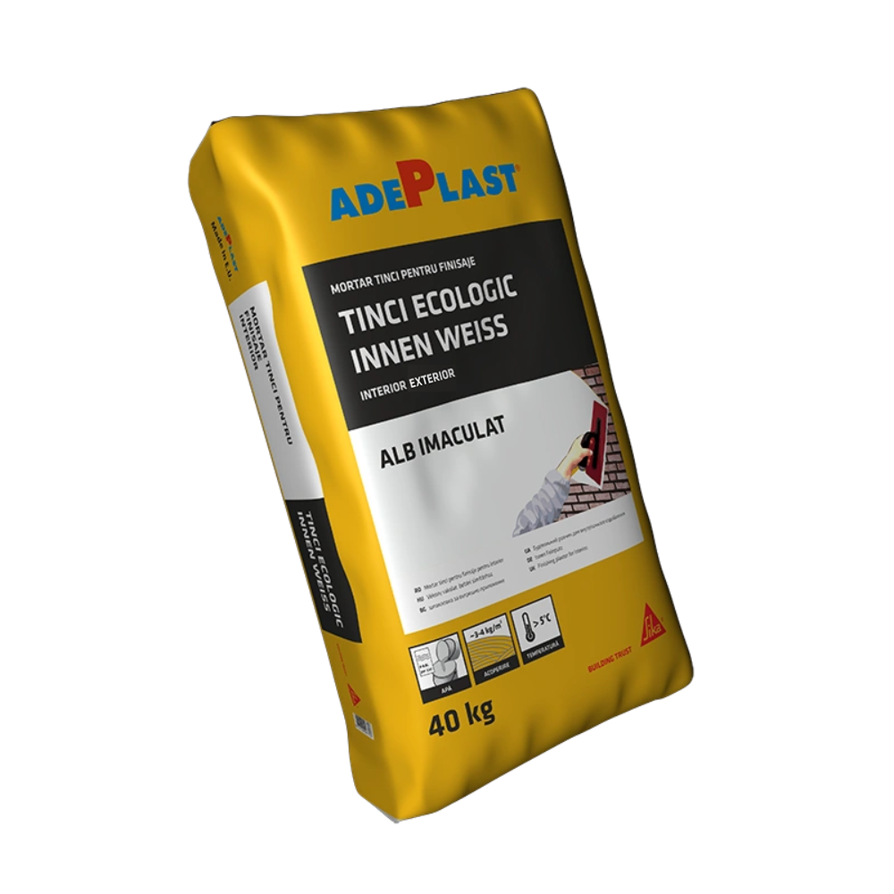 Mortar tinci pentru tencuieli si reparatii  Adeplast Aussenweiss  pentru interior/exterior  Alb  40 kg