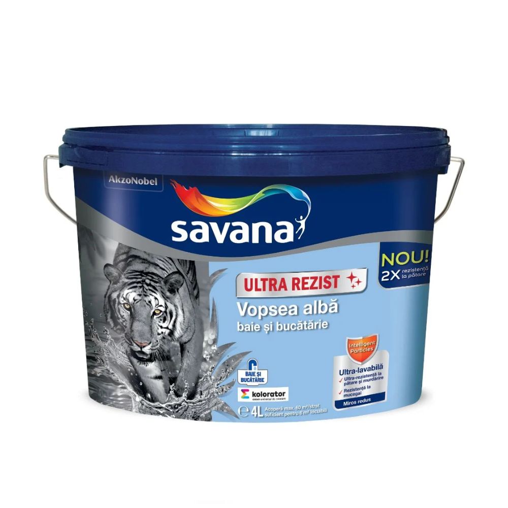 Vopsea superlavabila pentru pentru interior Savana Teflon pentru baie/bucatarie 4 L