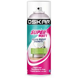 Spray vopsea Oskar Super Matt Alb RAL 9010 400 ml