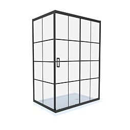 Cabina de dus Celesta Titan, rectangulara, 900 x 1200 x 1900 mm, sticla cu model Windows 101, 6 mm, profil negru